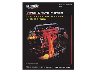 2012 Dodge Avenger Viper Crate Motor Installation Manual ( P5007220AC 